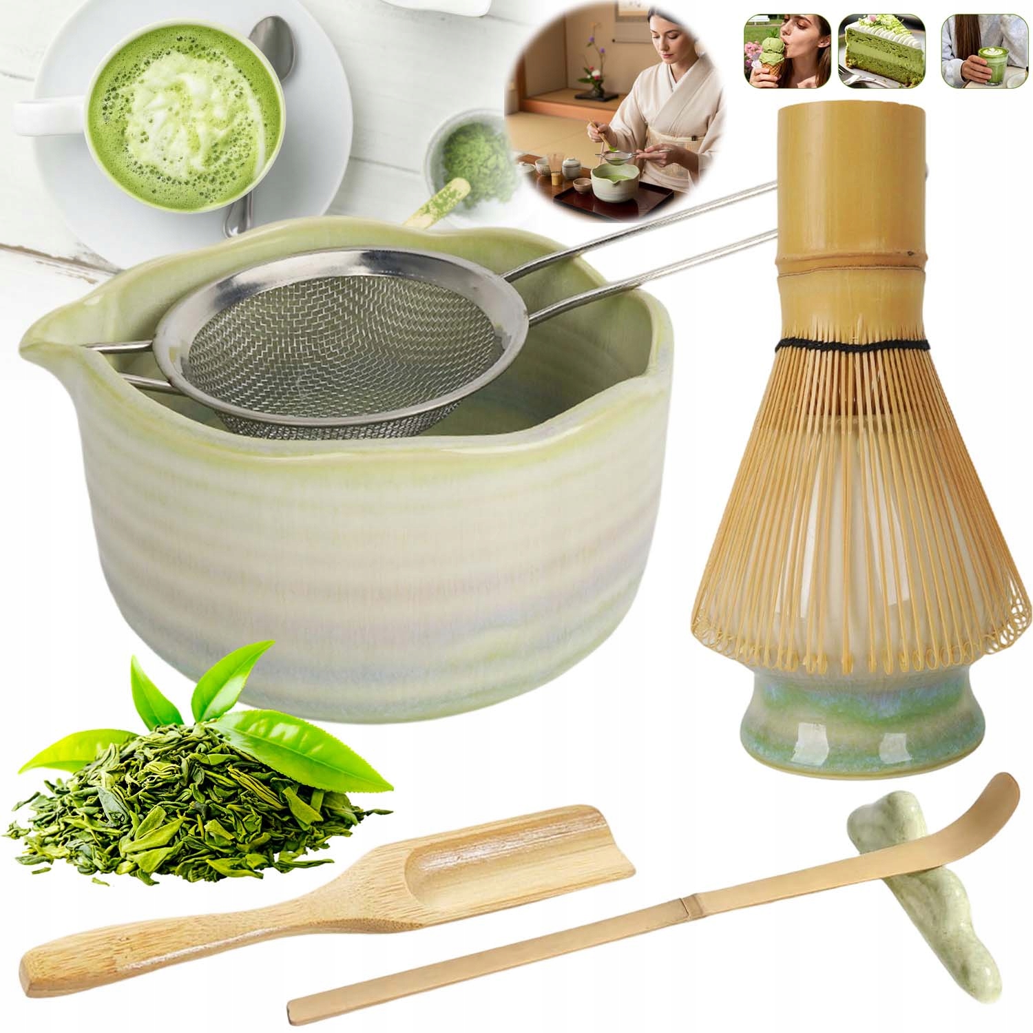 Bambusowy Zestaw Prezentowy Do Herbaty Matchy Chashaku 7 Szt