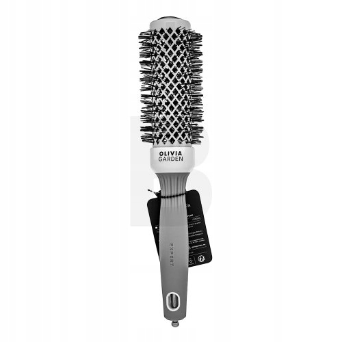 Olivia Garden Expert Blowout Shine Round Brush White & Grey 35 mm kartáč na