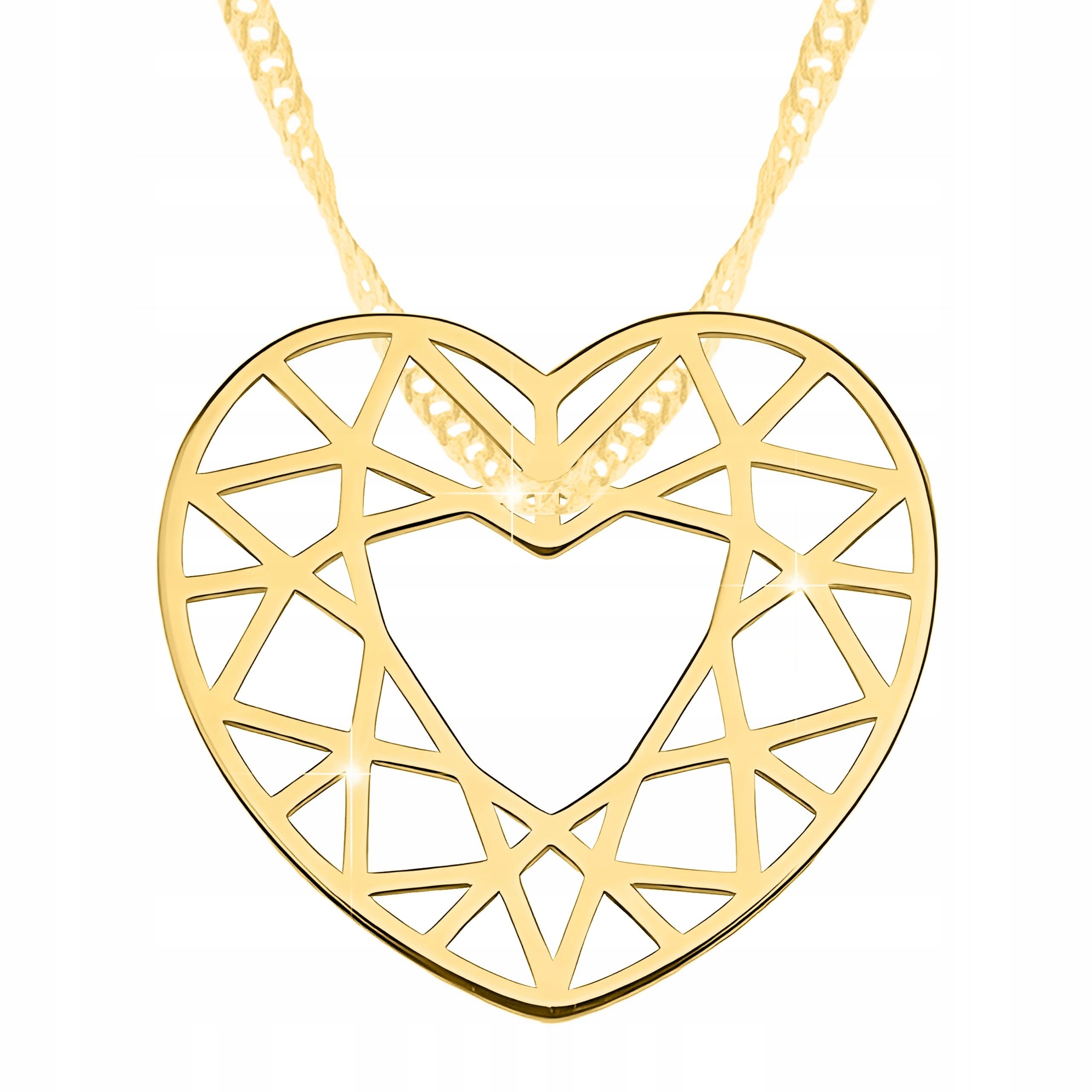 Zlatý náhrdelník Srdce s plechem Srdíčko Love Heart Miluji tě Stříbro 925