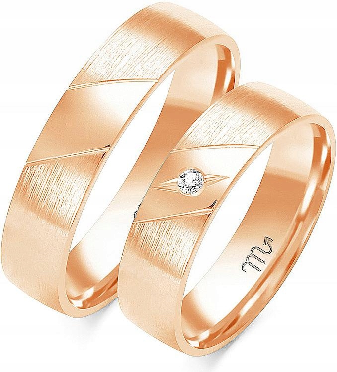 Růžové zlaté snubní prsteny svatební svatba 585, 8 9 10, prstýnek, svatební styl