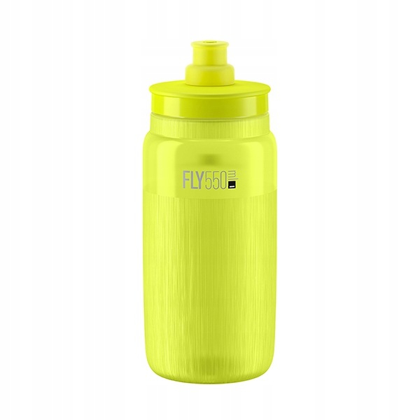 Bidon Elite Fly Tex Yellow Fluo, Grey Logo 550 ml
