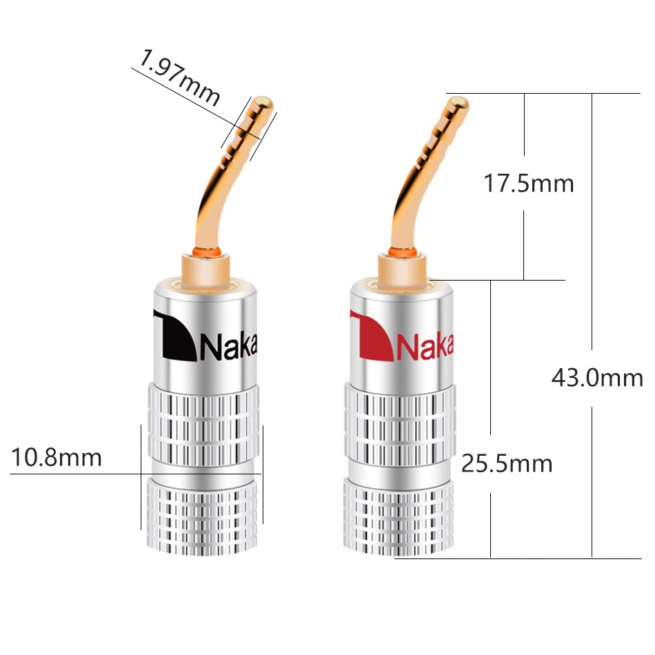 Wtyki głośnikowe szpilkowe 2mm igła Nakamichi 8szt Marka Nakamichi