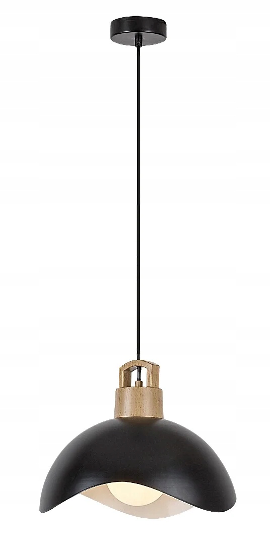 Závěsná lampa Filina Rabalux Skandinávská černá kovová dřevěná 30 cm
