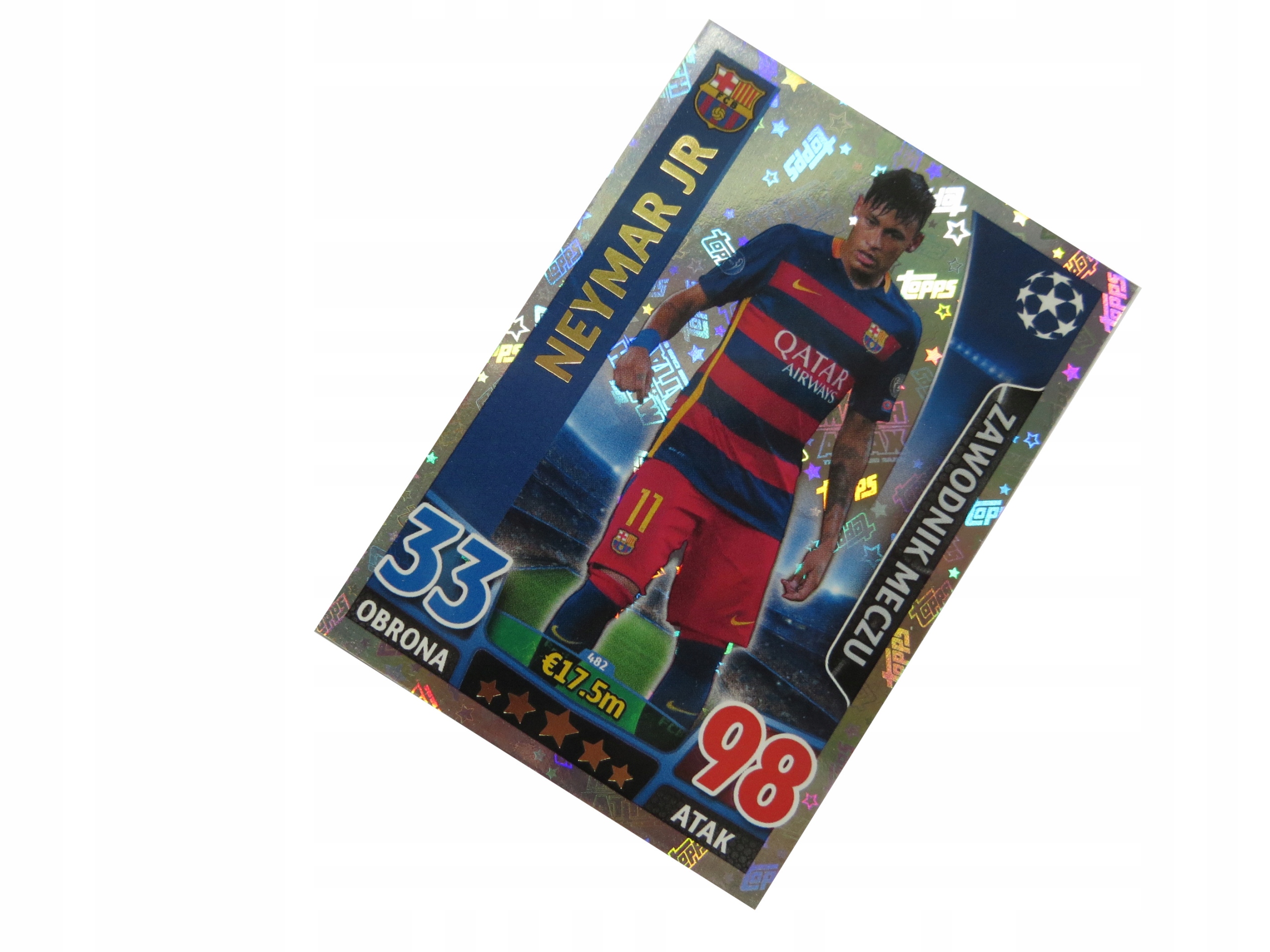 Topps Champions League 2015/2016 Zawodnik Meczu Neymar Jr 482 Fc Barcelona
