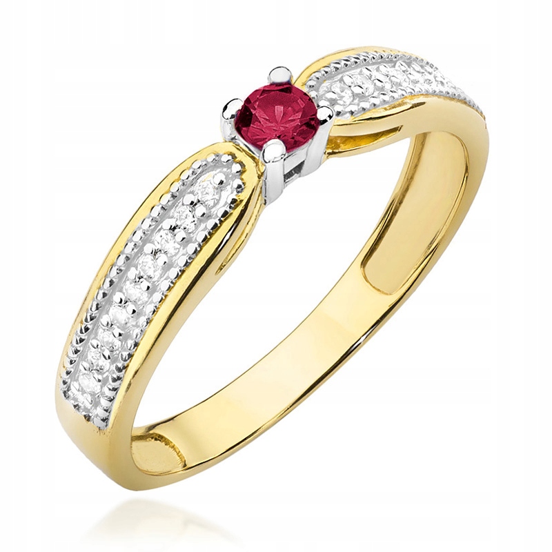 Krásný Zlatý Prstýnek pr.585 s Rubínem 0,15 ct