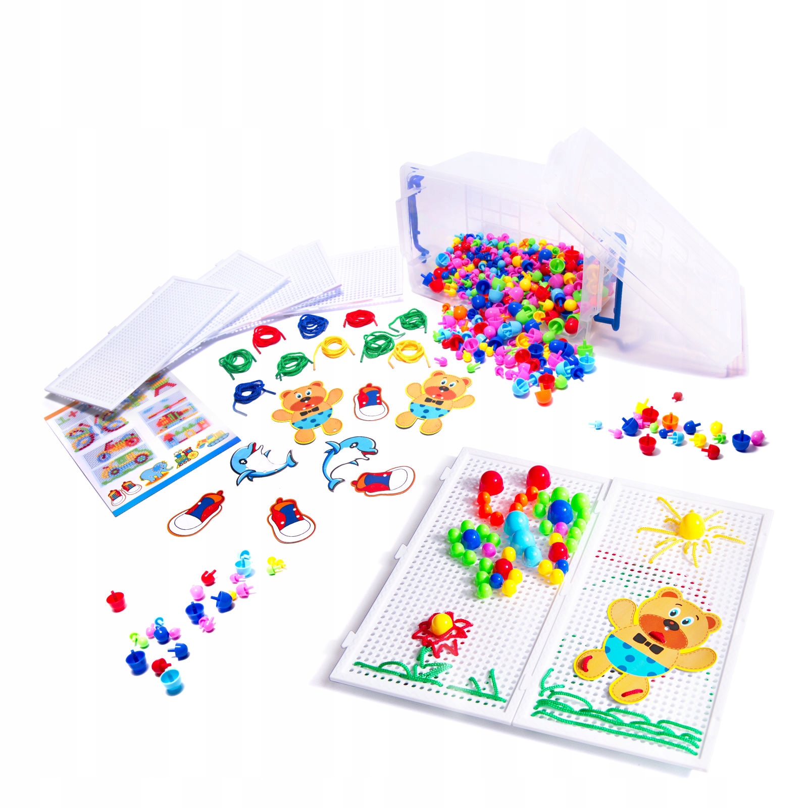 

Puzzle Układanka Montessori Pinezki Grzybki 603 el