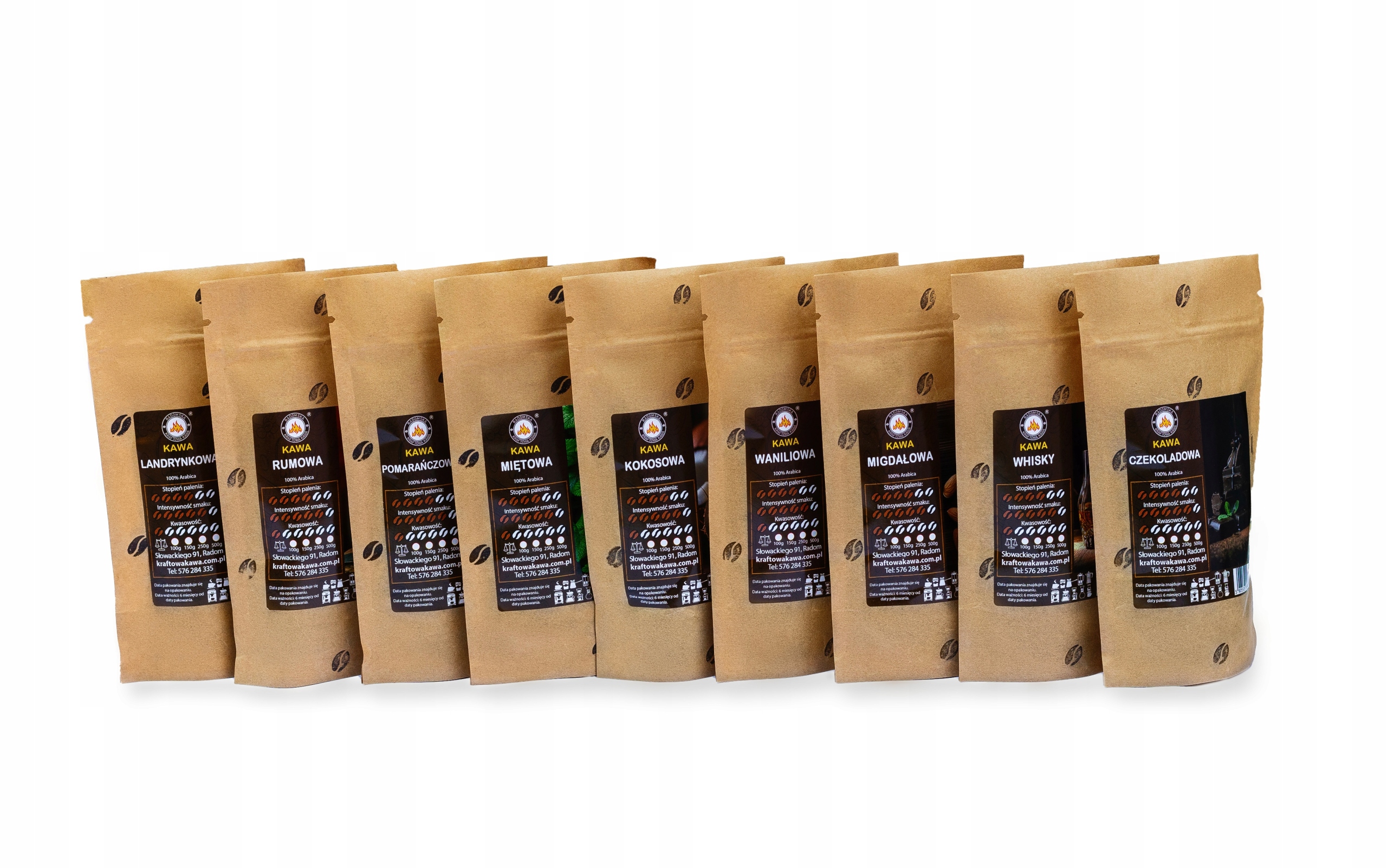 Levně Startovací Sada Chuťových káv 9x100g Arabica 100%