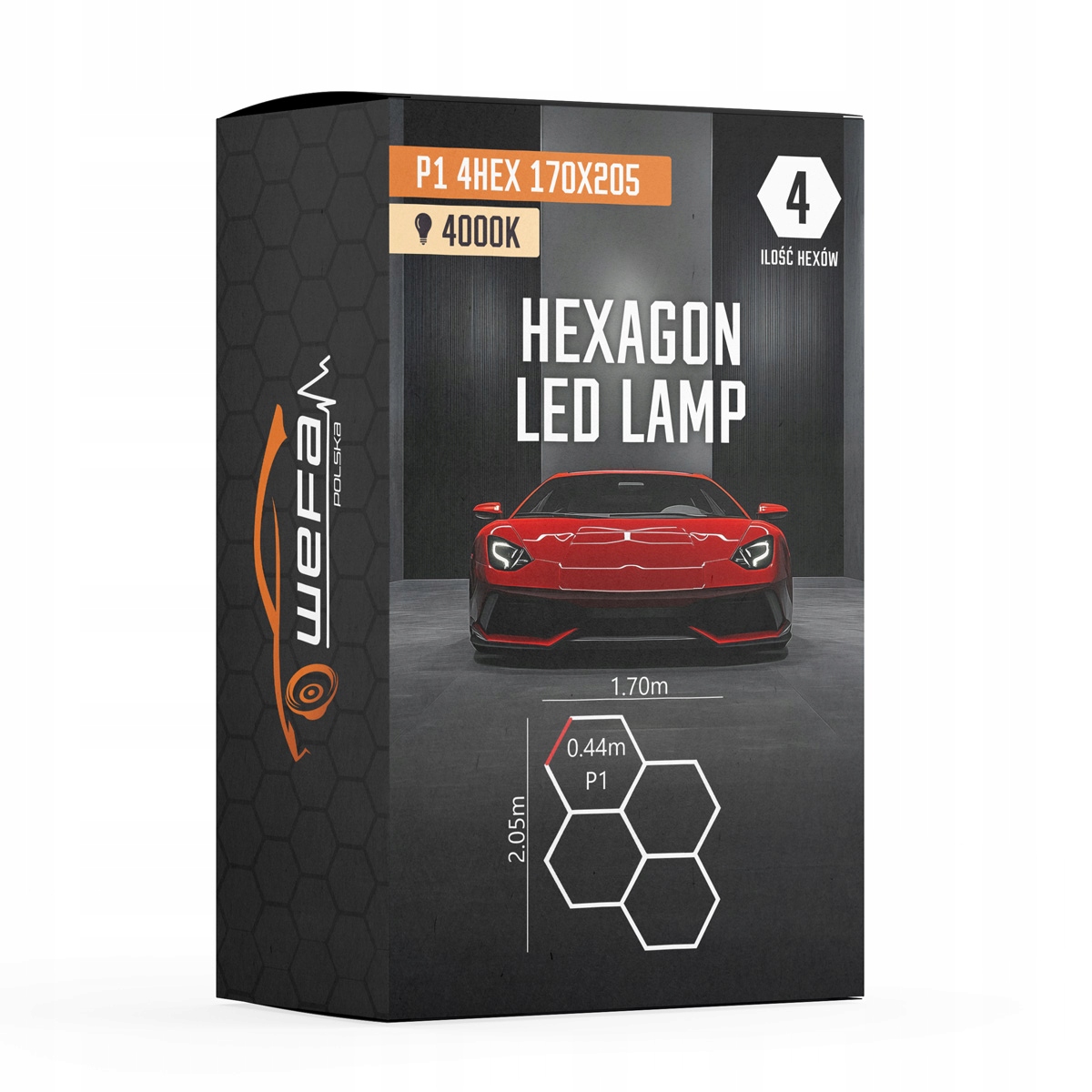 Lampa Hq Led Hexagon P1 4HEX 4K 120x310 Medová Plástev Dílna Garáž Salon