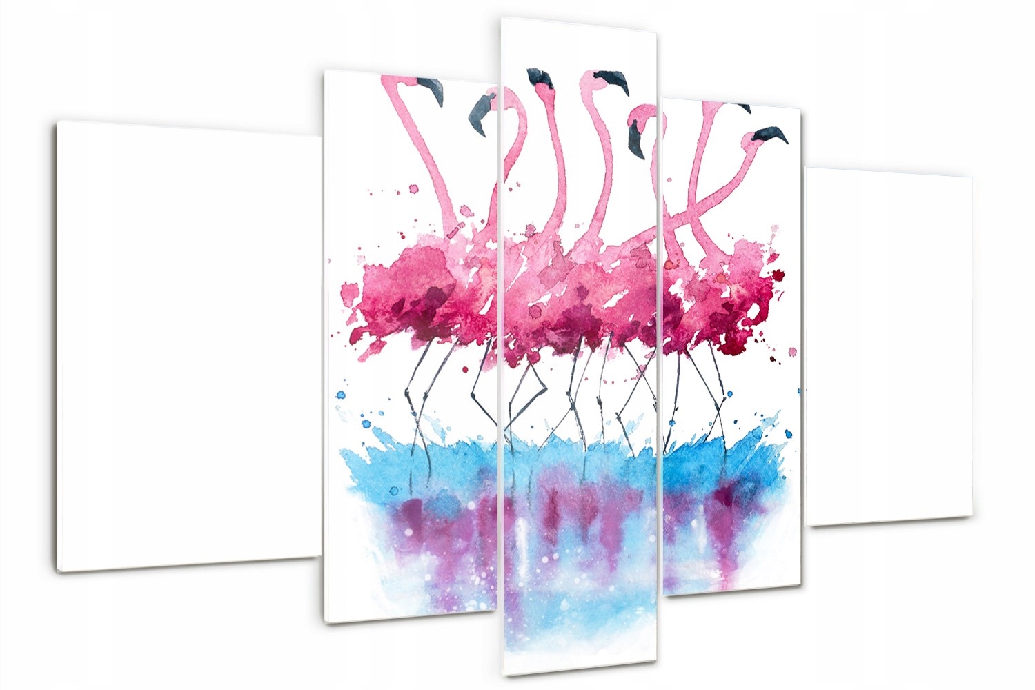 

Foto Obraz szklany tryptyk nowoczesny Flamingi