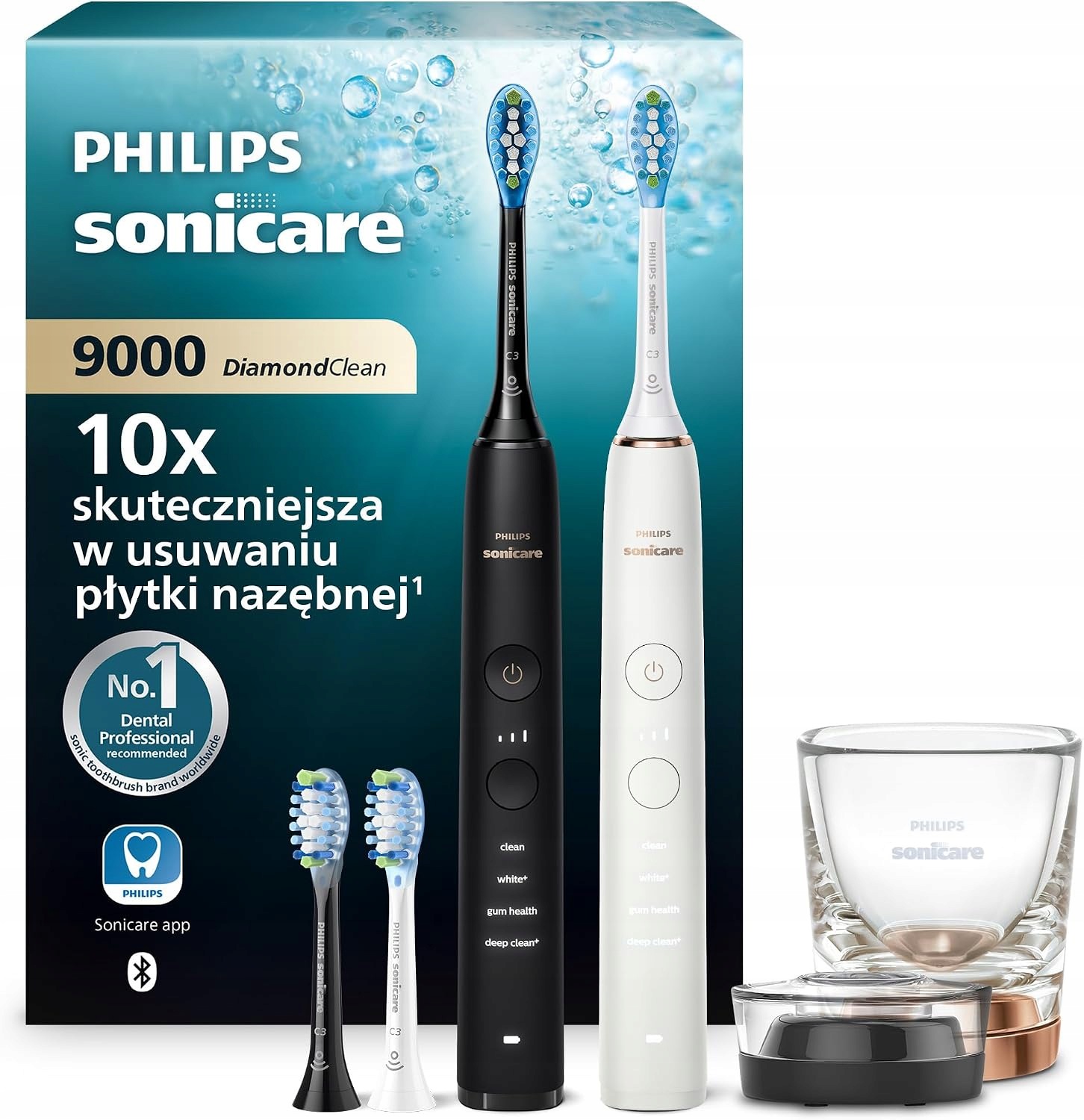 Szczoteczka elektryczna Philips Sonicare 9000 soniczna z 4 końcówkami