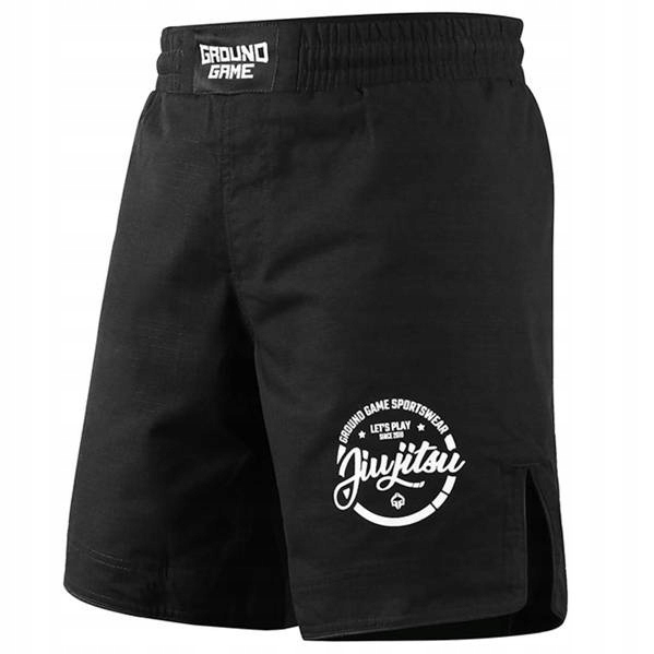 Spodenki męskie Ground Game Mma Jiu Jitsu Ripstop Czarne r. S
