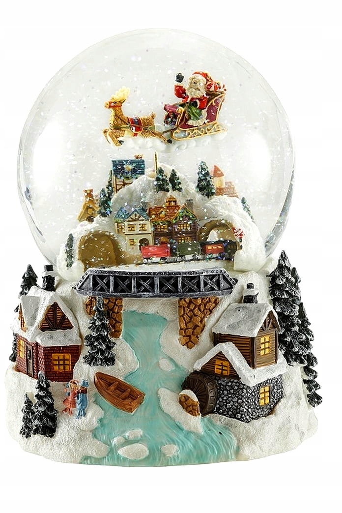 KULA ŚNIEŻNA POZYTYWKA MIKOŁAJ SANIE POCIĄG LEDY MAGICZNY KLIMAT ŚWIĄT