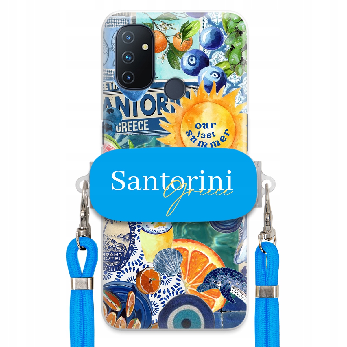 Puzdro pre Oneplus Nord N100 5G Modré vodítko držiak Santorini Sea Vibes