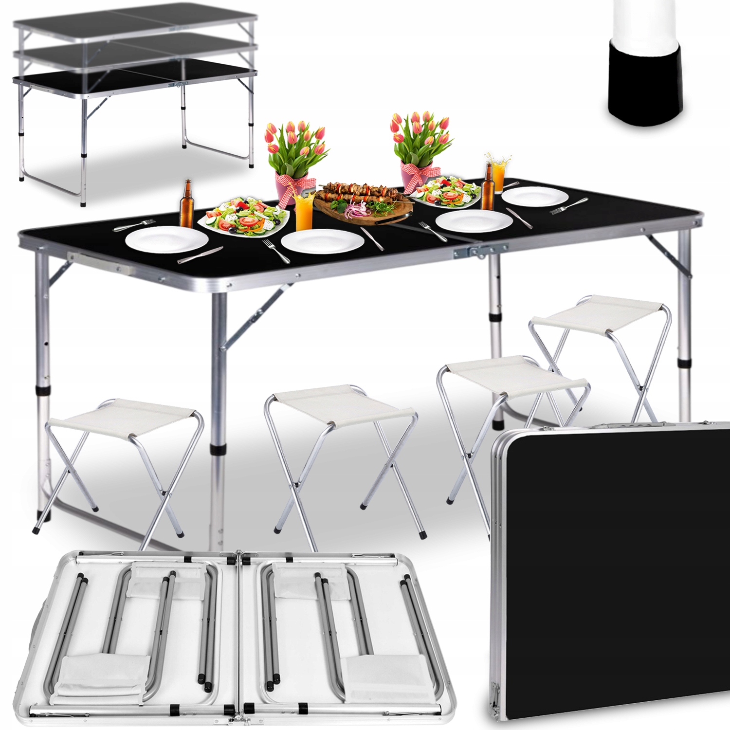 Rozkládací Zahradní Cateringový Stůl Turistický Banketový 120 cm