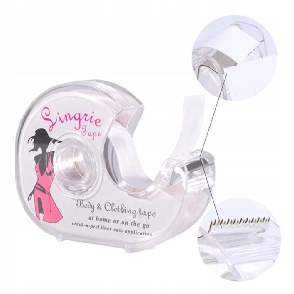 DWUSTRONNA TAŚMA DO UBRAŃ PLASTRY DO CIAŁA SKÓRY MOCNA BEZBARWNA ROLKA 5M Model P301