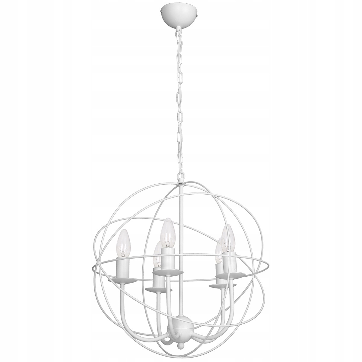 Závesná lampa loft svietniková biela s drôtenou reťazou 5ks 40cm Luminex