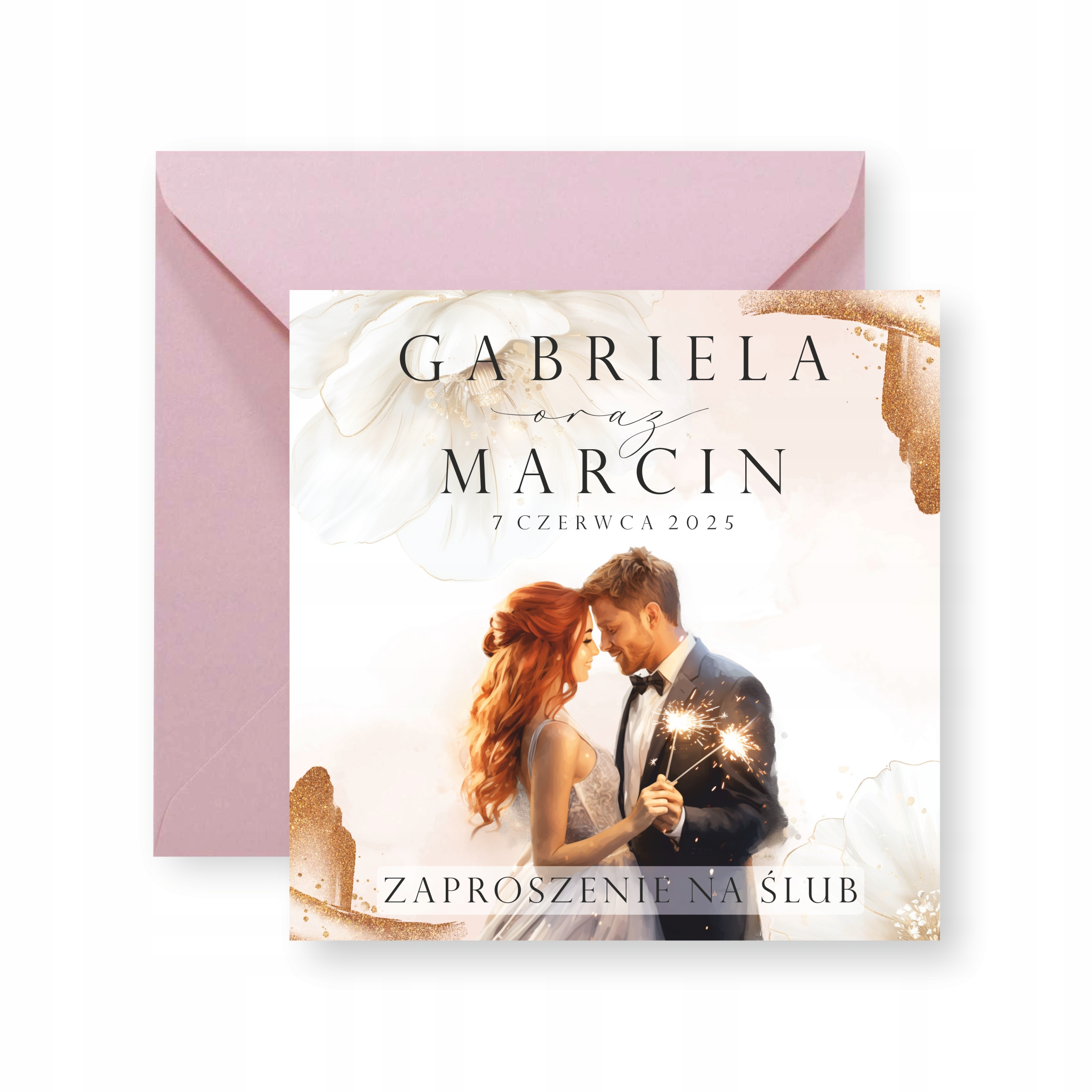 ZAPROSZENIA NA ŚLUB ŚLUBNE WESELE BOHO PASTELOWE Z PERSONALIZACJĄ