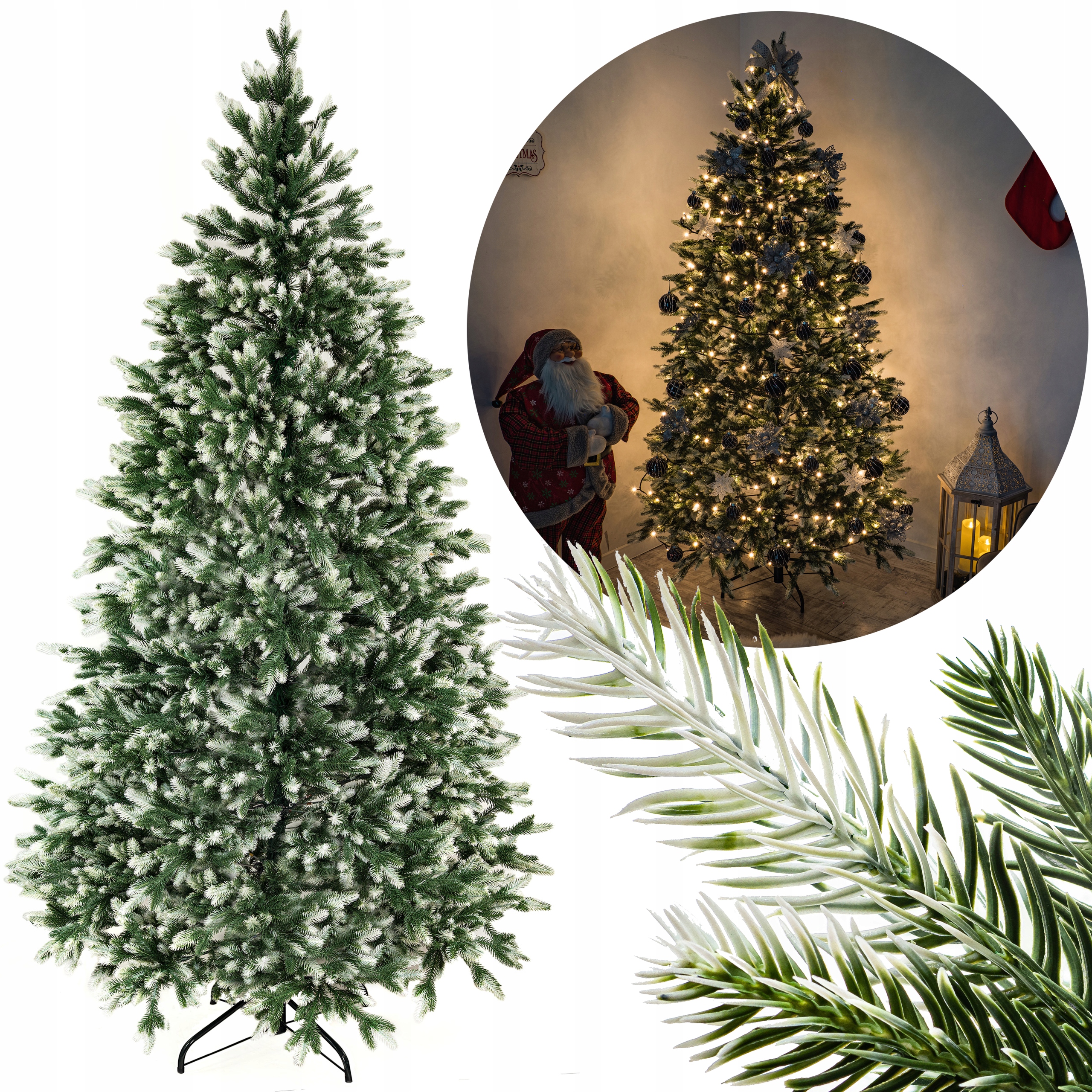 Hustý vianočný stromček 180 cm, 100 % Pe, Chránený Ako Živý