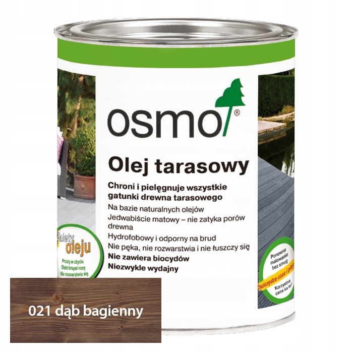 

Osmo 021 Olej tarasowy 0,75L Dąb bagienny