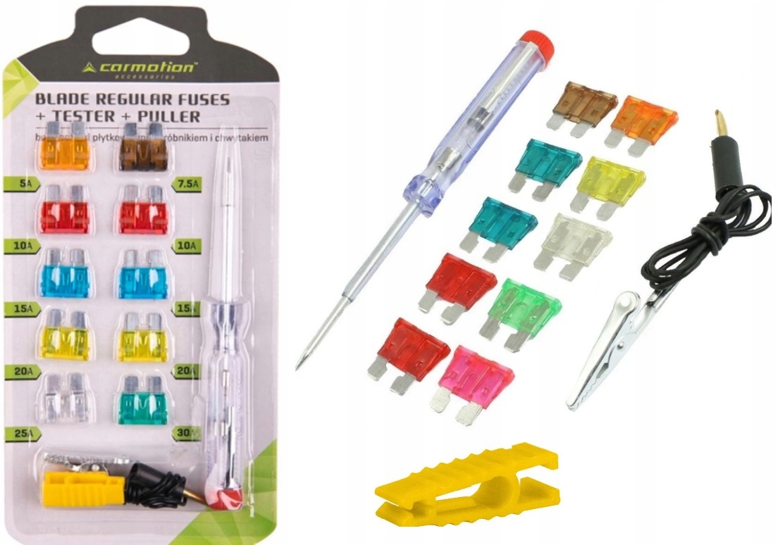 58388 CARMOTION BEZPIECZNIKI PŁYTKOWE UNI 10SZT + AKCESORIA, CHWYTAK