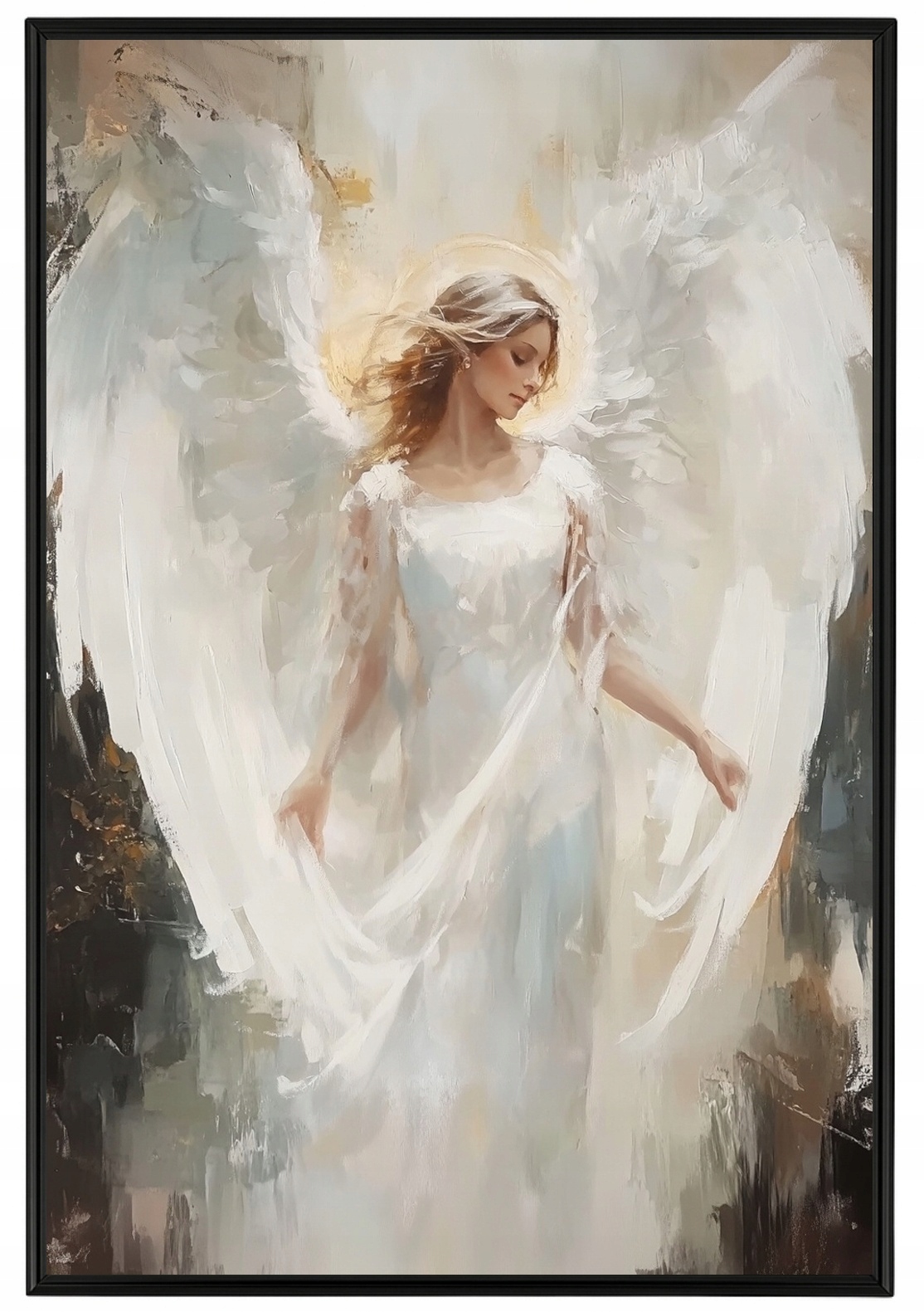 Plakát S Hliníkovým Rámeček Portrét Žena Dívka Andělská Křídla 40x60