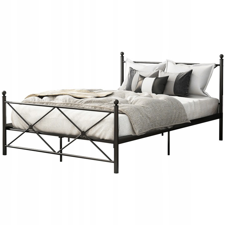 

Łóżko Metalowe 160x200 Ze Stelażem Industrial Loft
