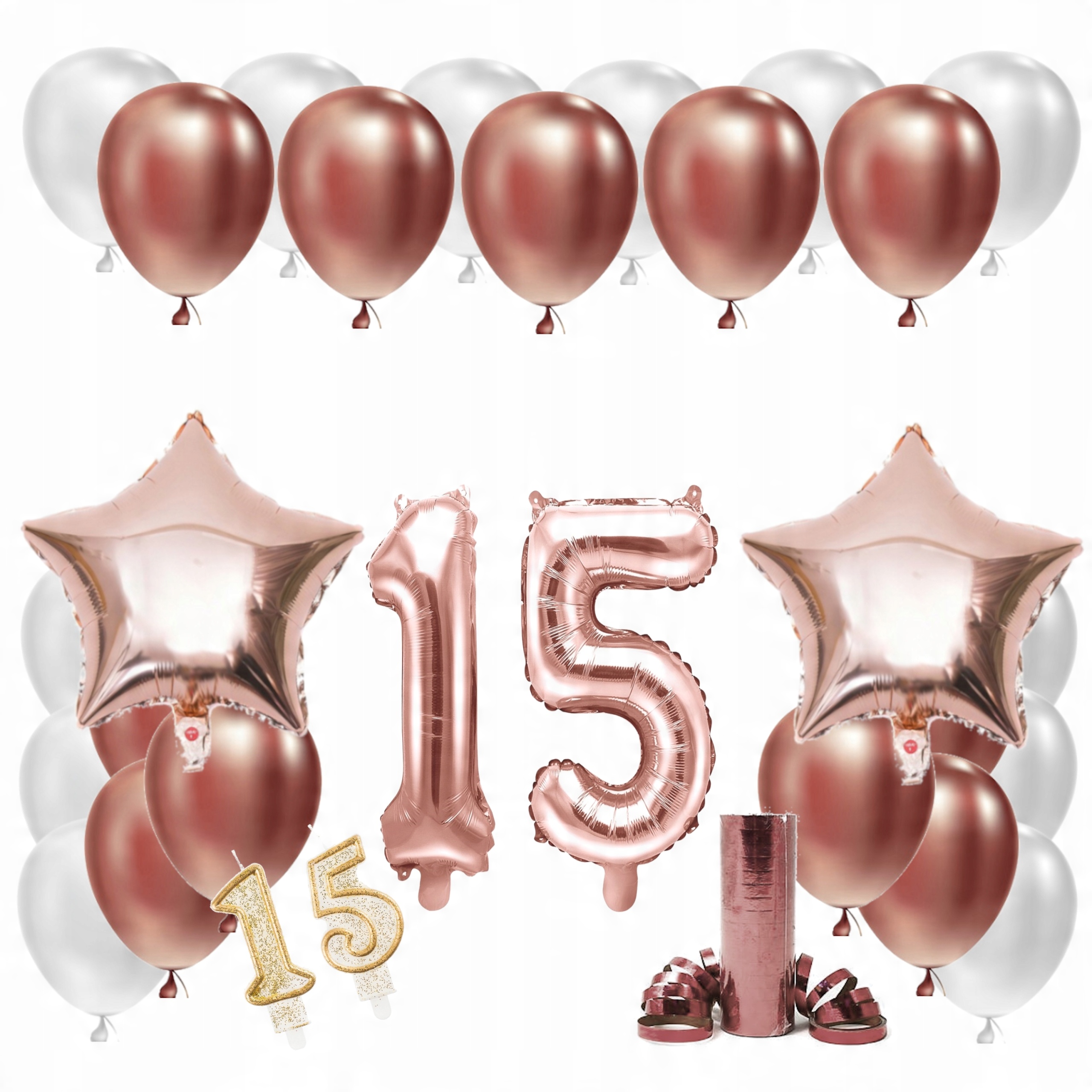 

Zestaw Balony 15 Rocznica Ślubu Rose Gold