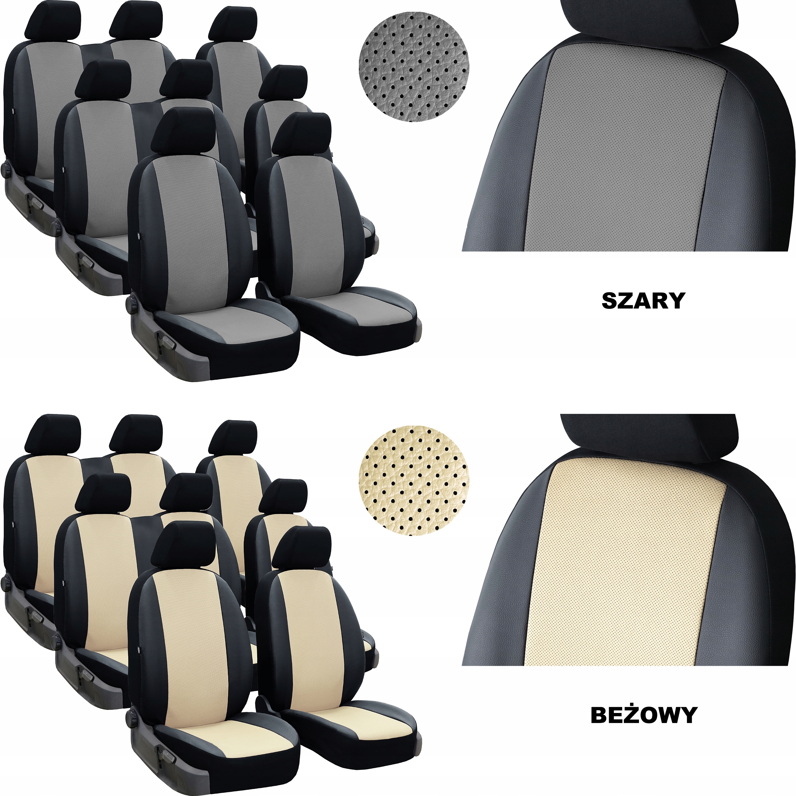 SKÓRZANE POKROWCE MIAROWE RENAULT TRAFIC 2 8m Typ pokrowiec