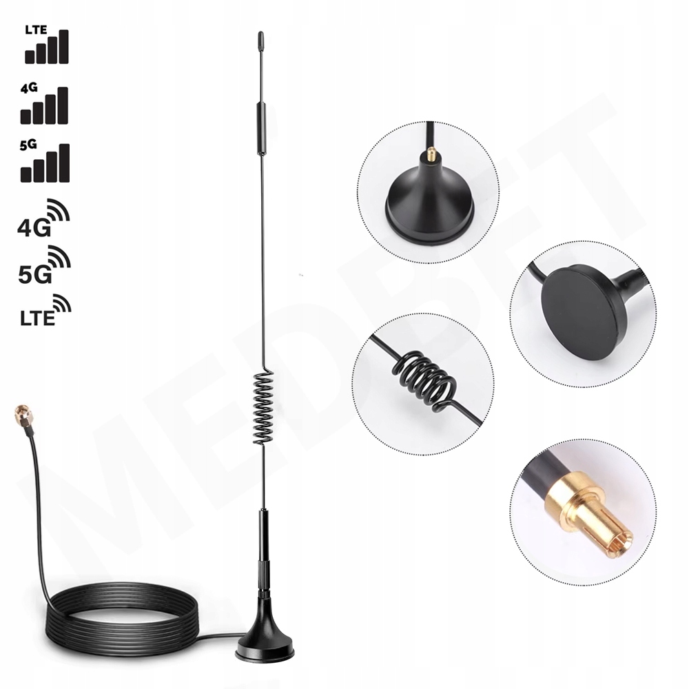 MOCNA ANTENA GSM LTE 3G 4G 5G Wi-Fi DOOKÓLNA 14 dBi TS9 DO MODEMÓW ROUTERÓW