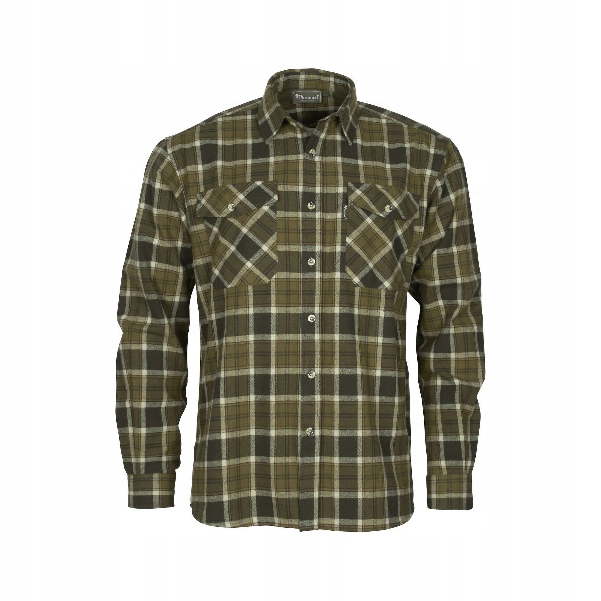 Koszula męska flanelowa Pinewood Harjedalen, oliwka/khaki 3XL