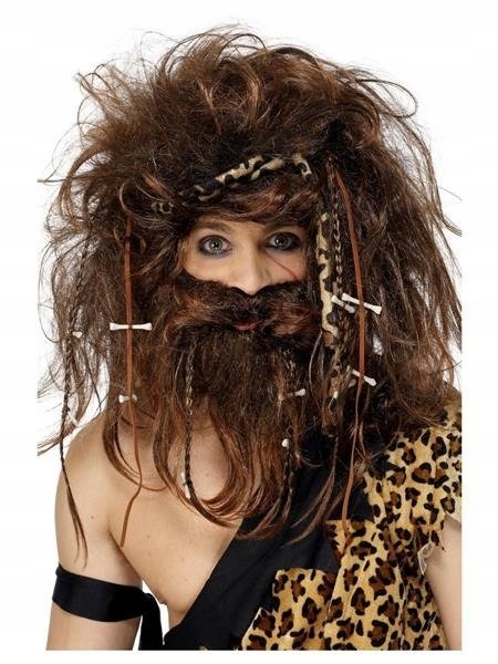 Sada Jeskynní Paruka Vousy Čelenka Divoch