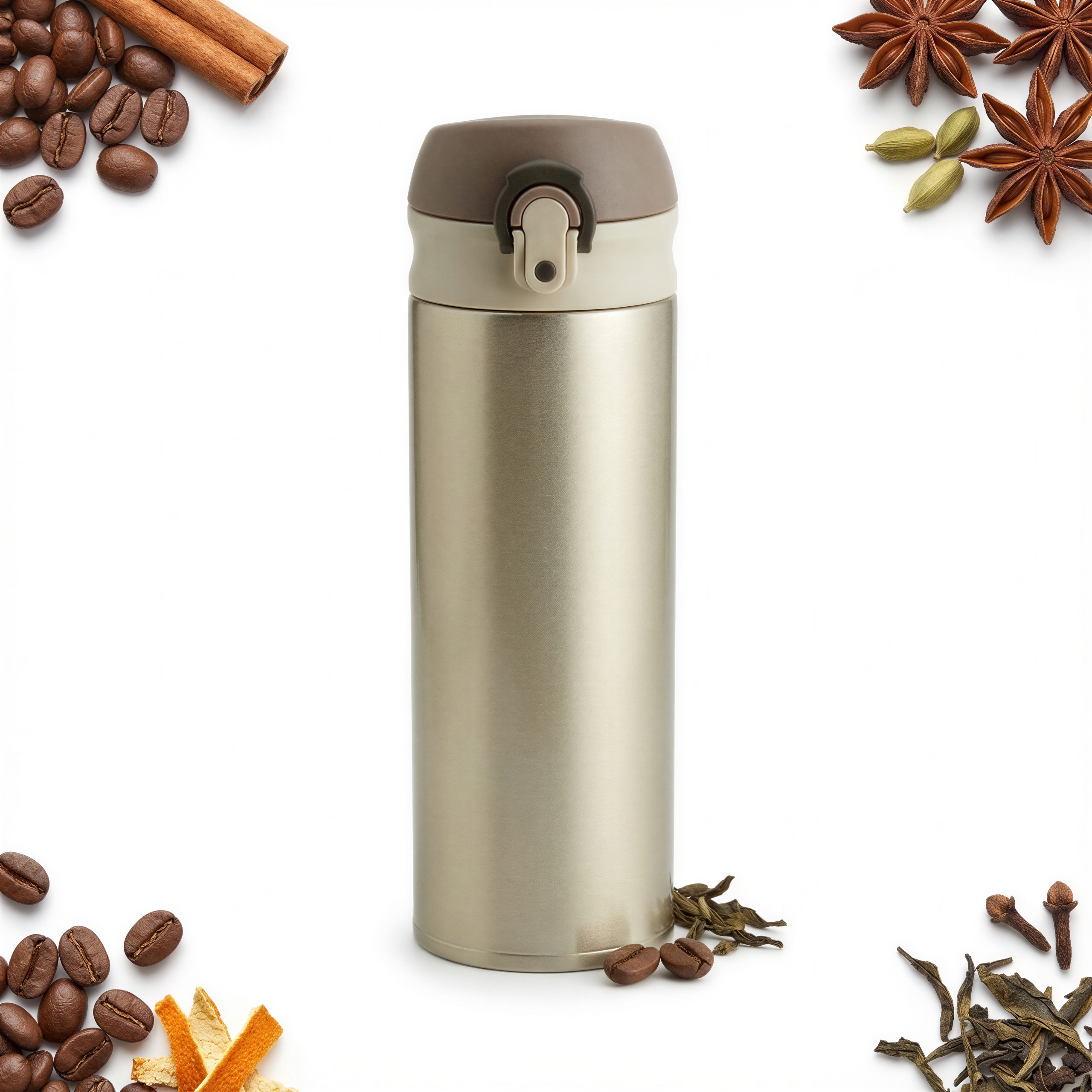 Kubek Termiczny Podróżny Termos Stalowy 450 ml Do Kawy Herbaty Wody