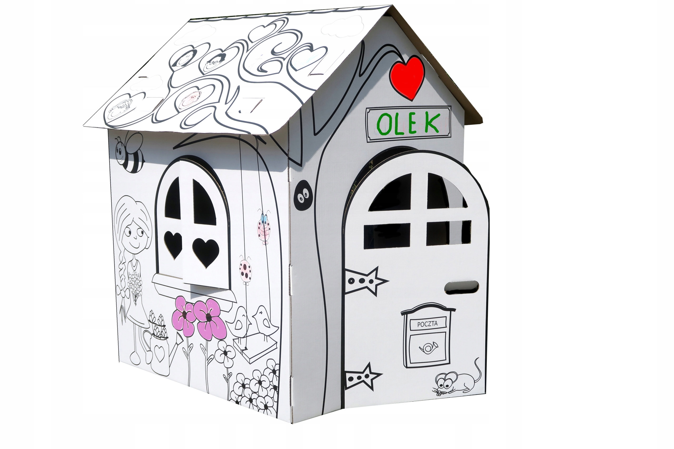 Domek tekturowy do malowania kolorowania z tektury Kod producenta MG-DOM