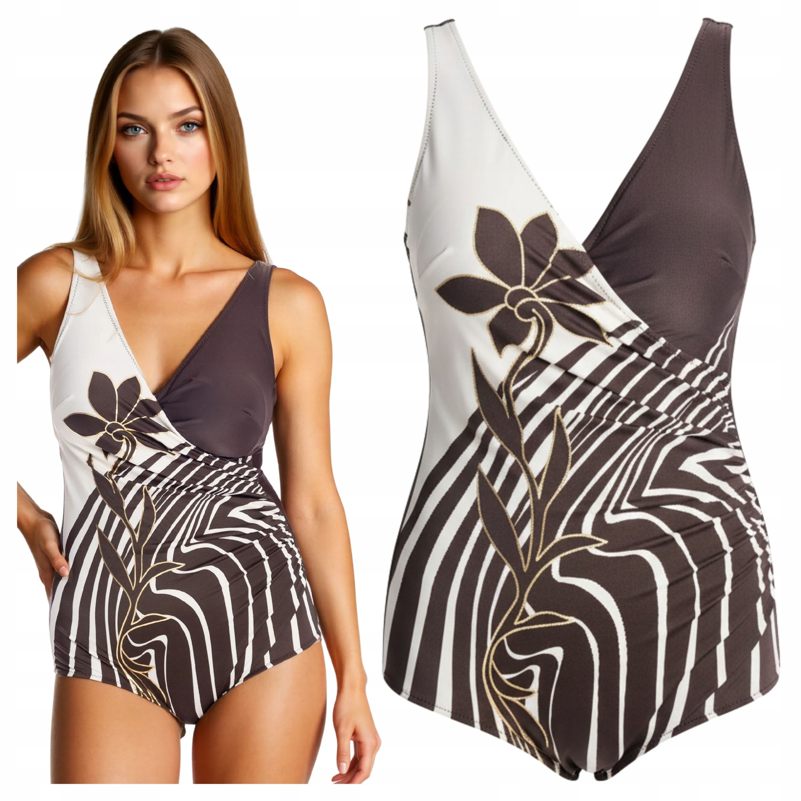 Jednodílný dámský plavkový kostým Monokini Plus velikost 44 XXL