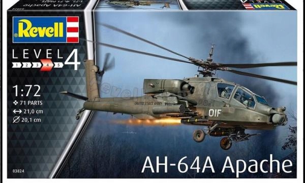 Revell 63824 Model ke slepení Vrtulník AH-64A Apache Revell
