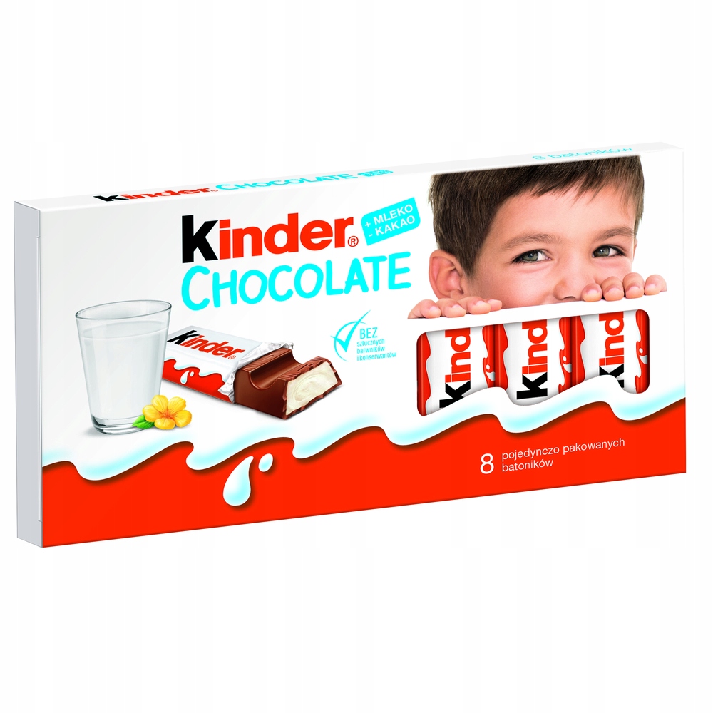 Levně Kinder Schokolade tyčinky 8 kusů 100 g De x 10 ks