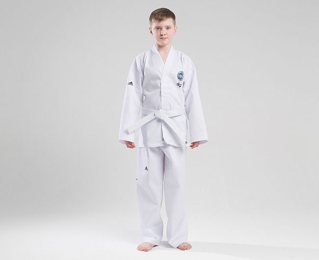 adidas Kimono pro dítě Karate Kyokushin VEL.130 cm Tkd Taekwondo+PAS Bonus