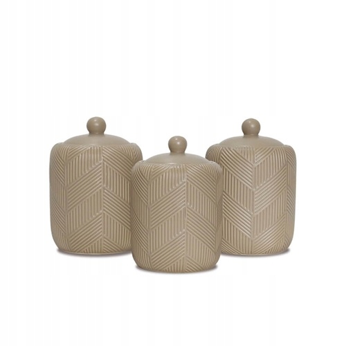 Sada 3 keramických dóz 'geometry Beige' Maestro MR-20004-03CS