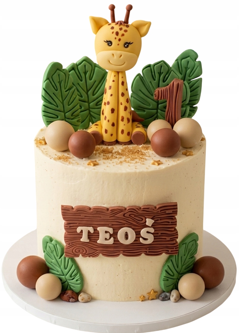 Set Safari Žirafa Figurky z cukrové hmoty dekorace na dort