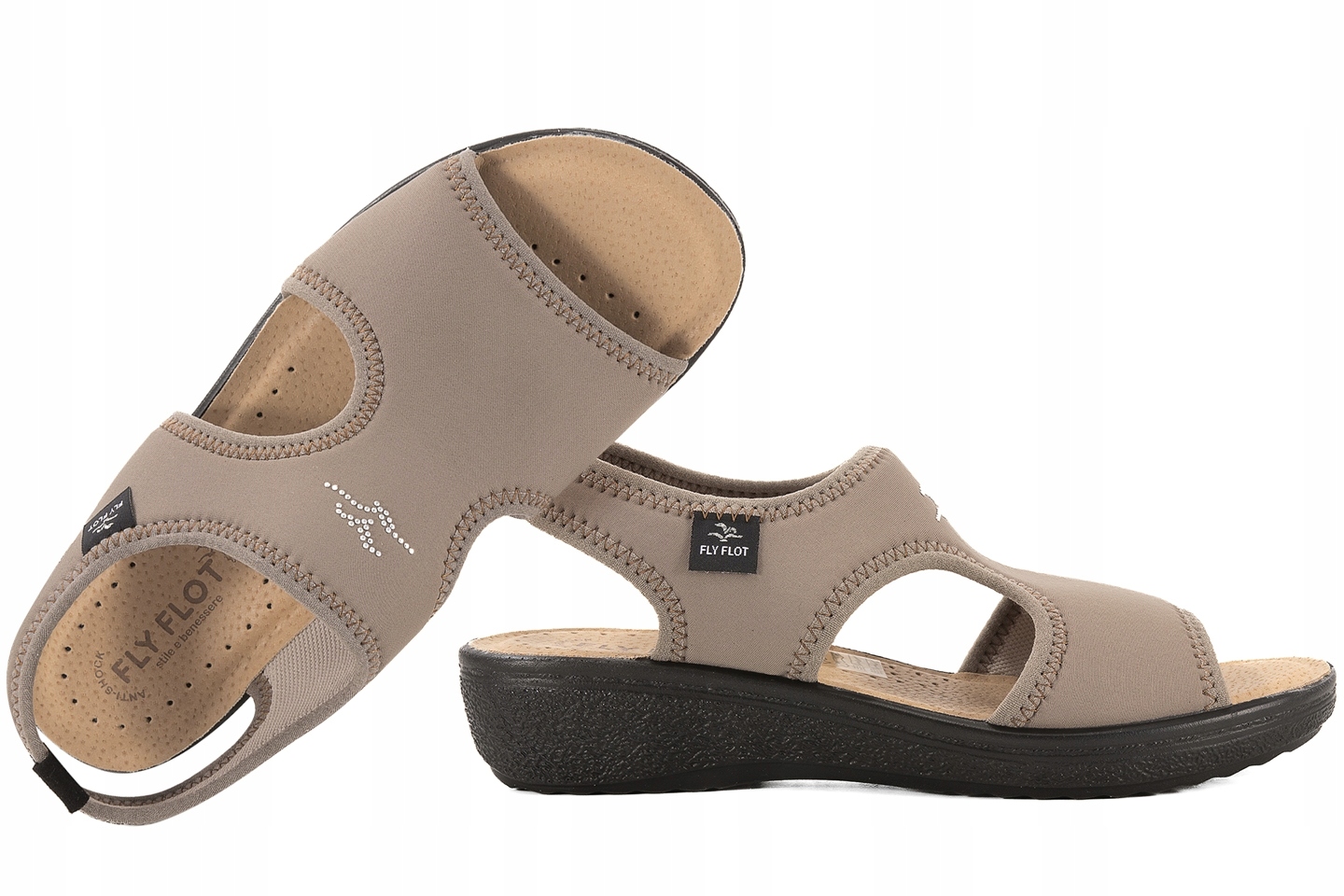 Fly Flot 55E71LE Elastické Textilní Sandály Na Haluksy Koturn Pu 37 Béžová