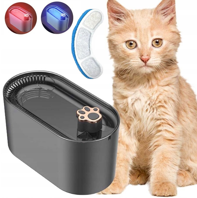 Fontána Napáječka Pro Kočky Psa Miska Automatická Napáječka Led Tichý Filtr