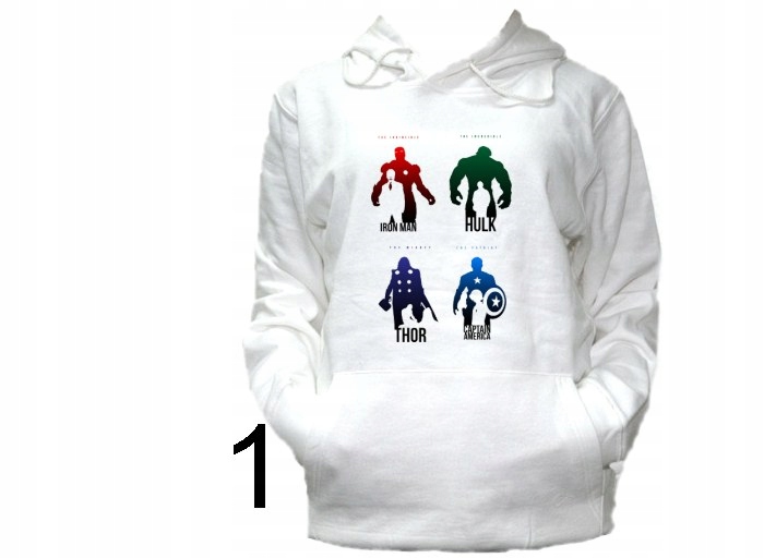 

Bluzy Avengers Iron Man Hulk Thor Kapitan Wzory