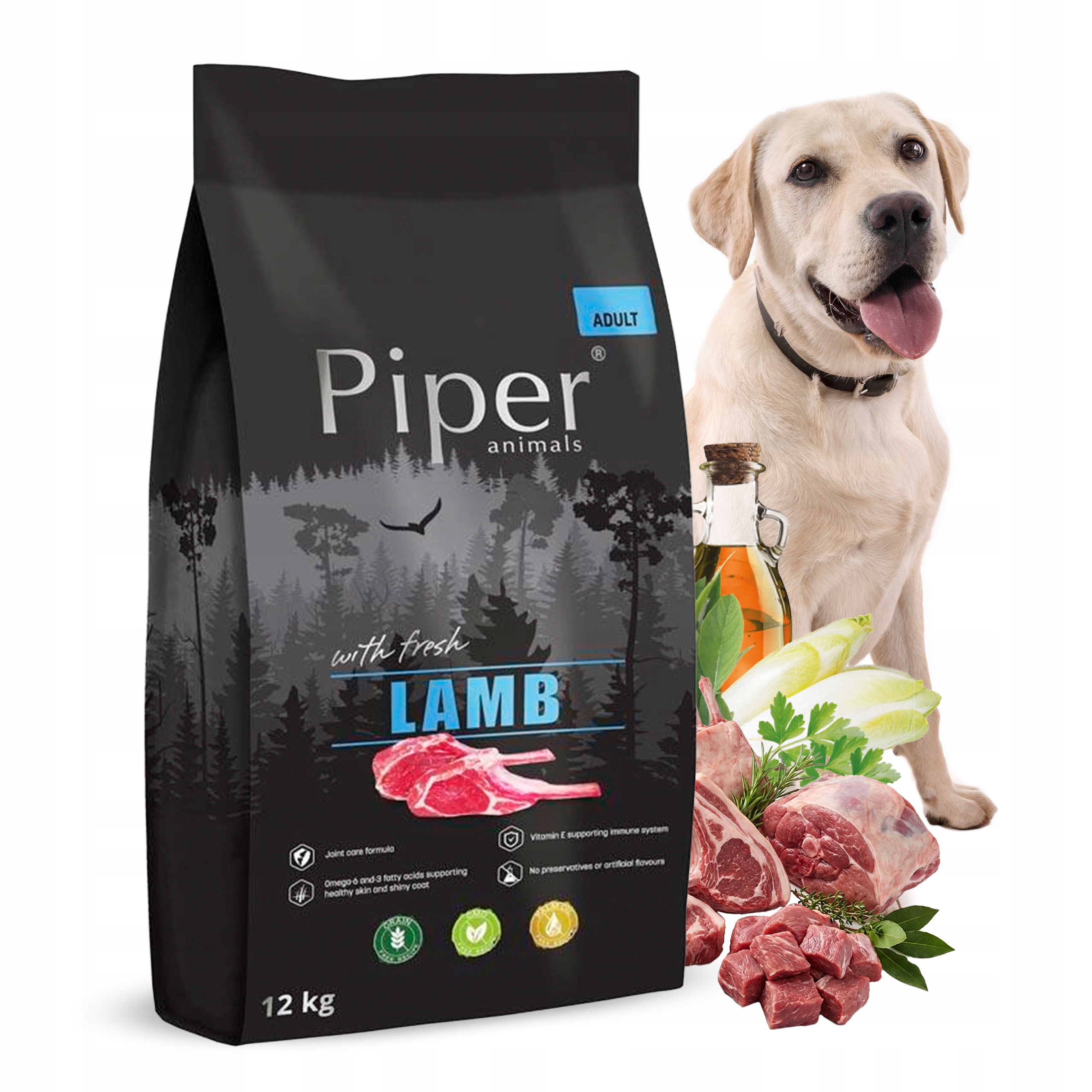 Piper Animals Lamb s jehněčím masem 12 kg suché krmivo pro psy