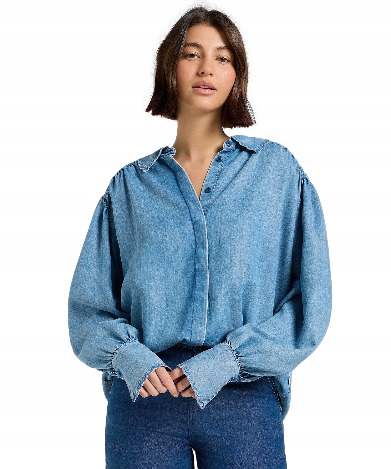 Košile Lee Statement Collar Shirt 112372629 Indigo Rum M