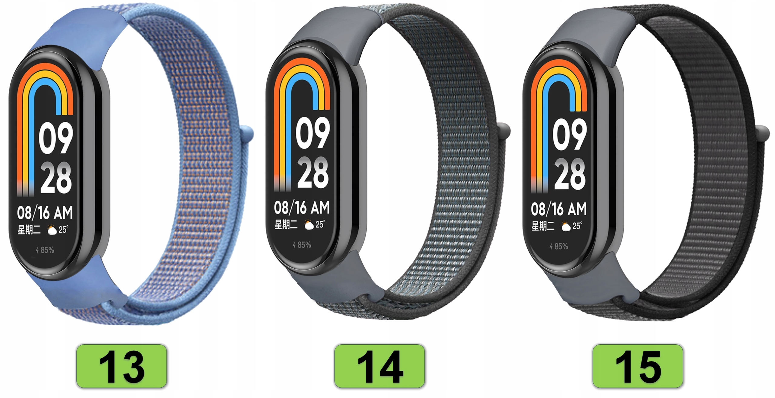 PASEK OPASKA BRANSOLETA DO SMARTBANDA XIAOMI MI BAND 8 |WYBÓR SUPER KOLORÓW Kolor czarny