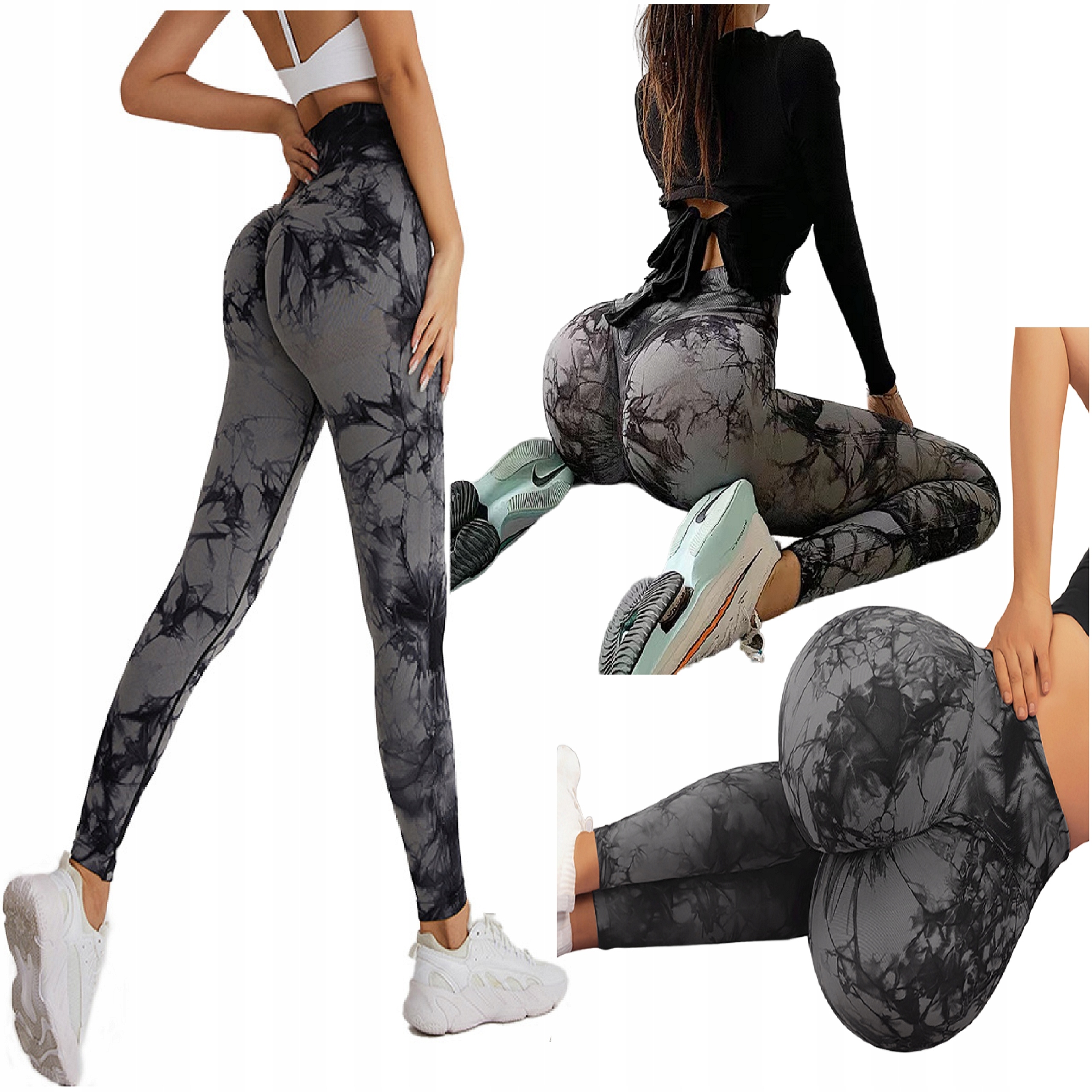 Maksymalnie Powiększające Legginsy Push Up Szare S