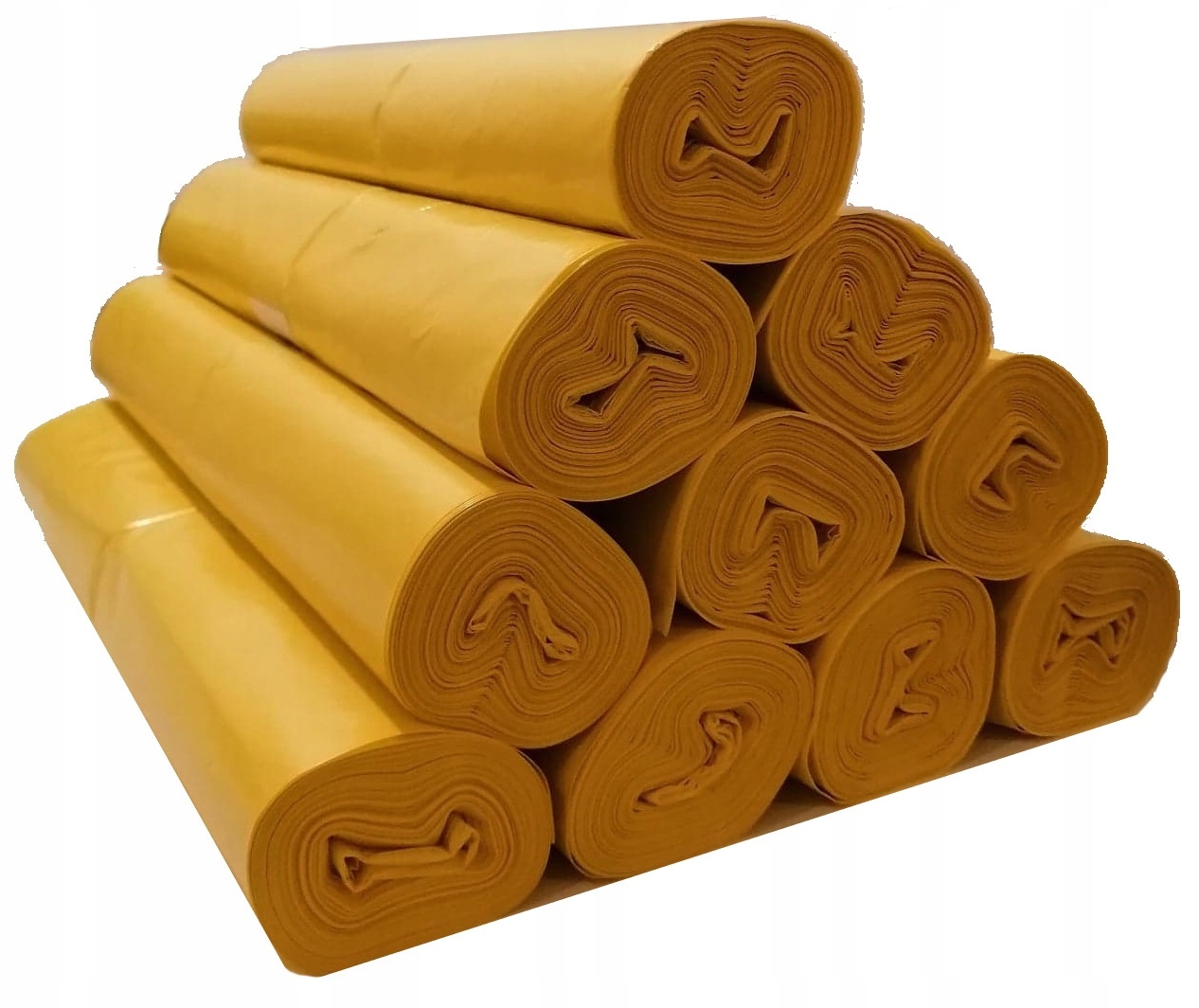 

Worki na śmieci 160l Ldpe, żółte 100szt. 10 Rolek