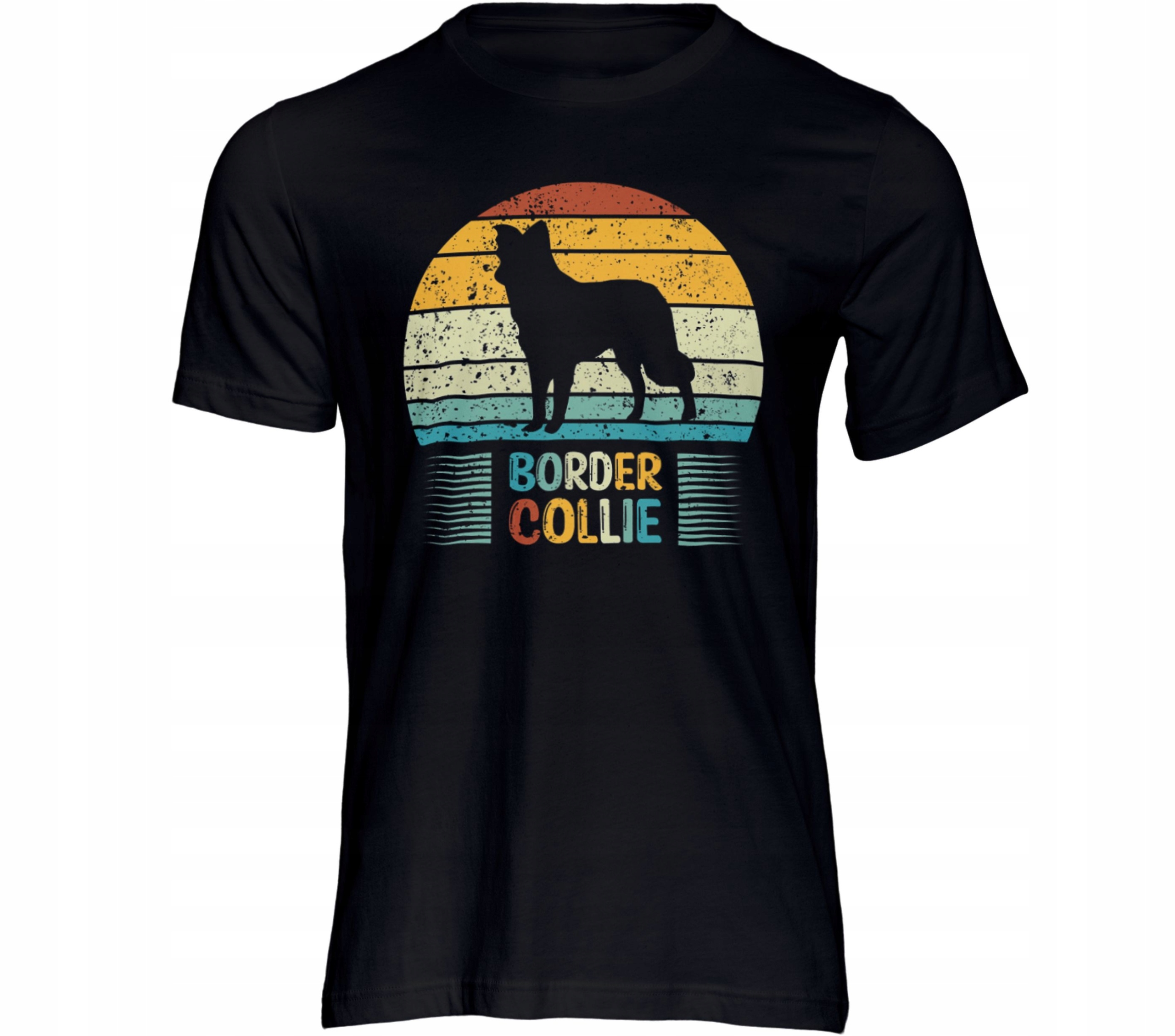 

Koszulka Bawełniana Border Collie w Stylu Retro