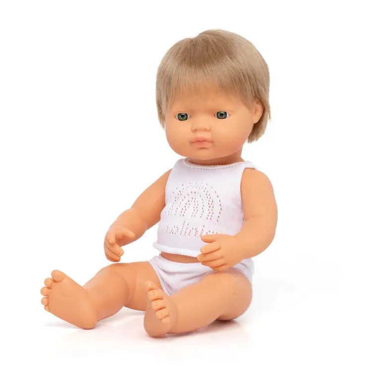 

Lalka Miniland 38cm Europejczyk ciemny blond