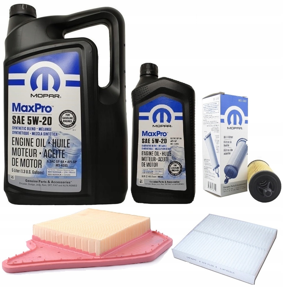 MOPAR 5W20 6L + FILTRY TOWN COUNTRY / CARAVAN 3,6